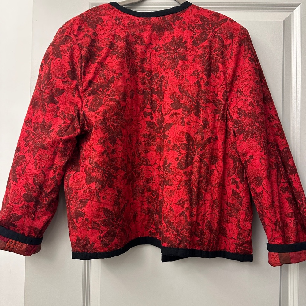 90s Red Patchwork Reversible Quilted Jacket - image 8